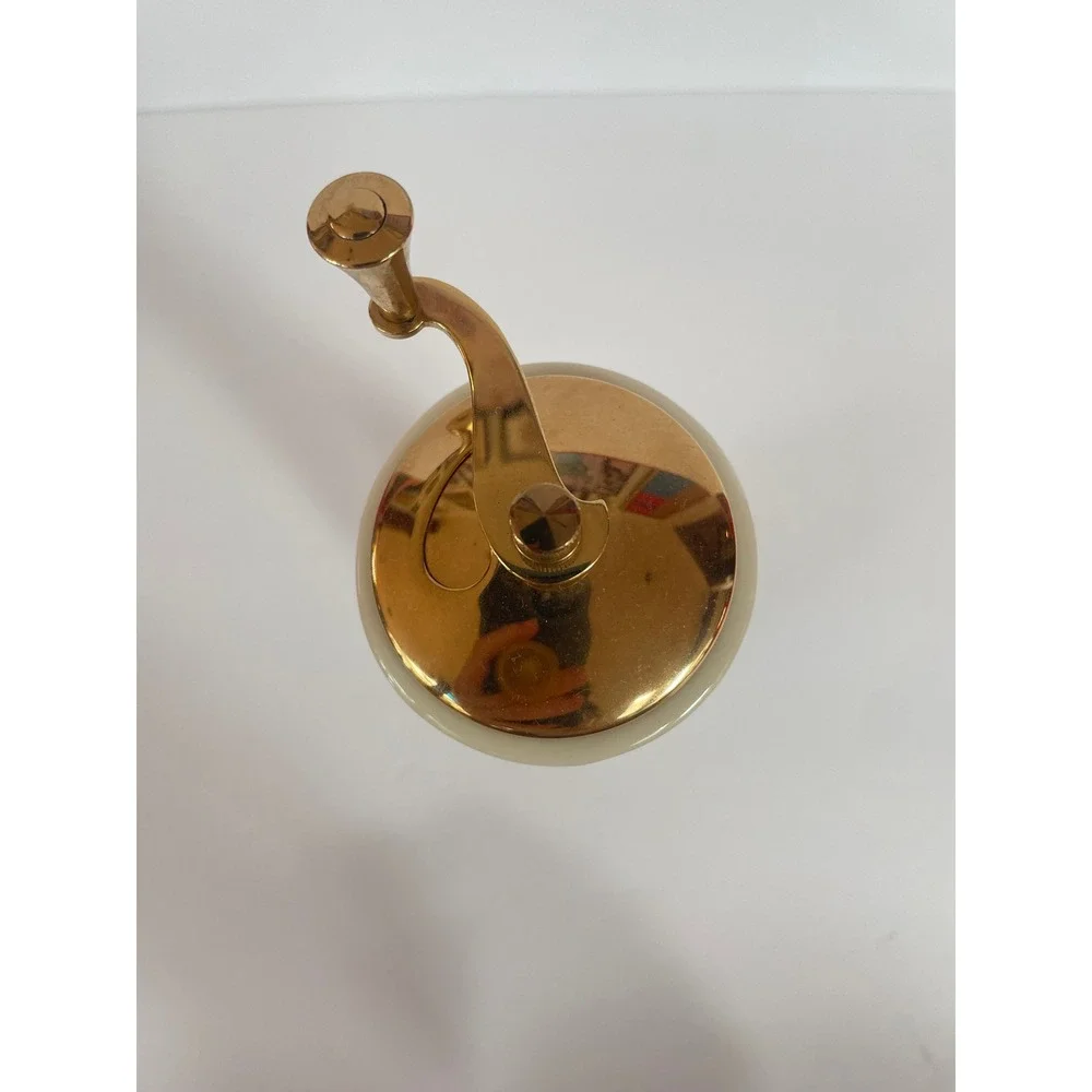 Lenox Vintage Ivory Porcelain Pepper Mill Gold Tone Hand Crank Made in USA